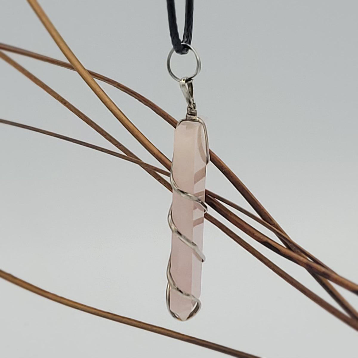 Silver Wire Wrapped Rose Quartz