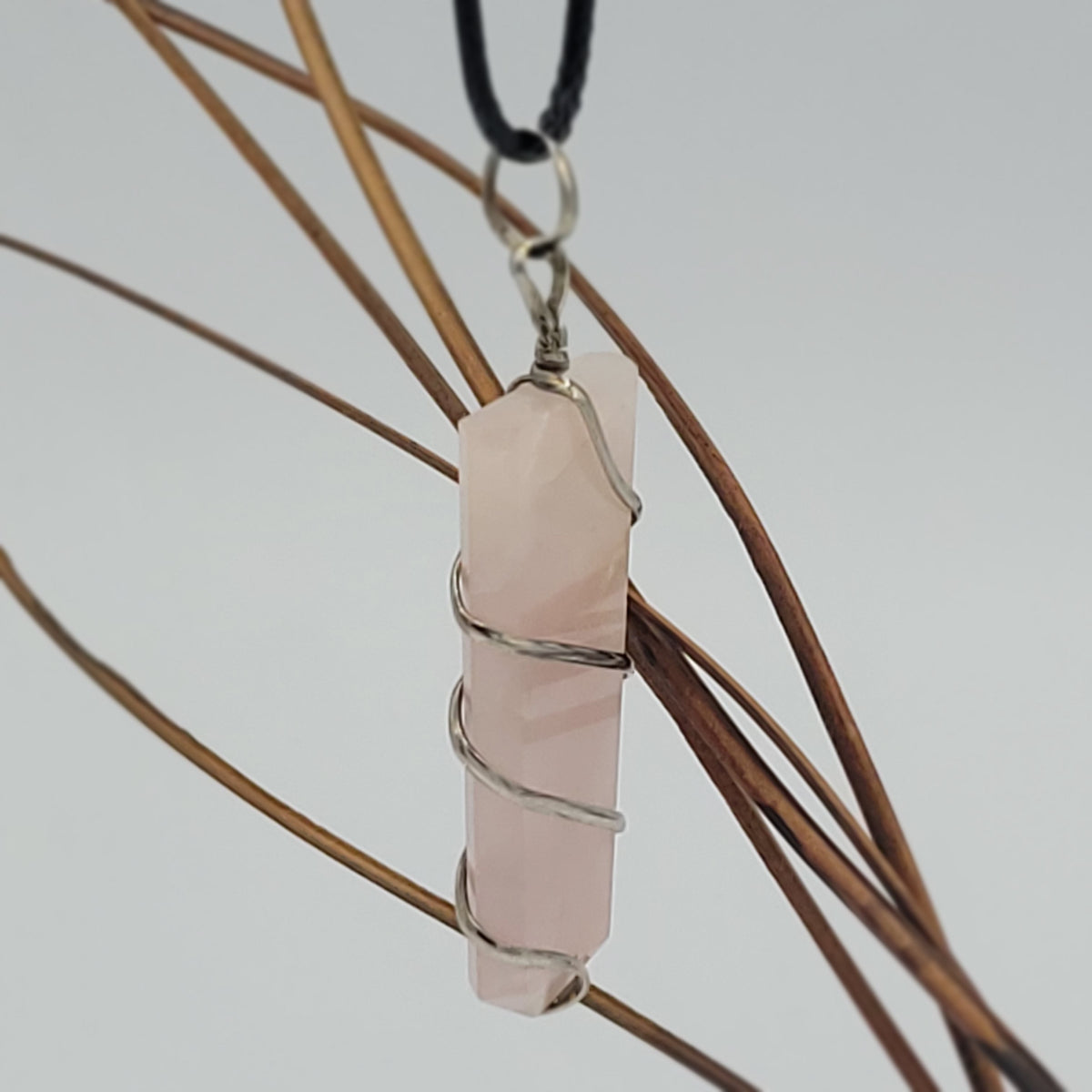 Silver Wire Wrapped Rose Quartz