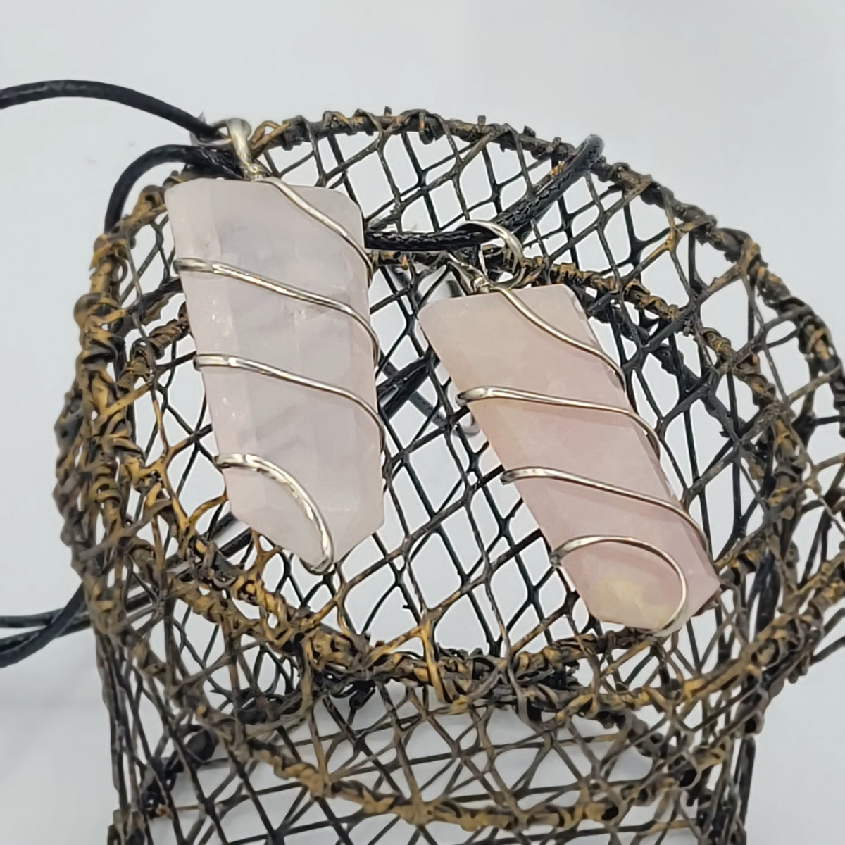 Silver Wire Wrapped Rose Quartz