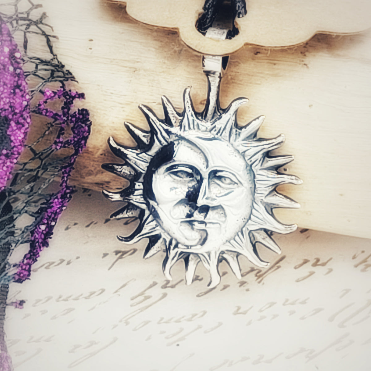 Silver Sun Moon Face