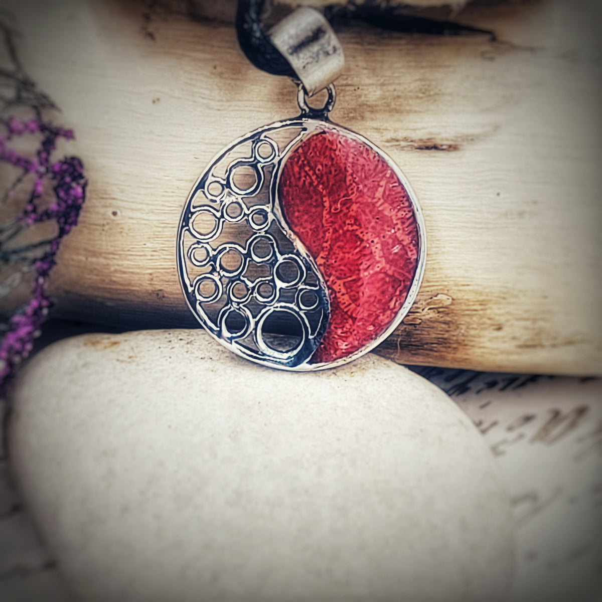 Silver Coral Yin Yang