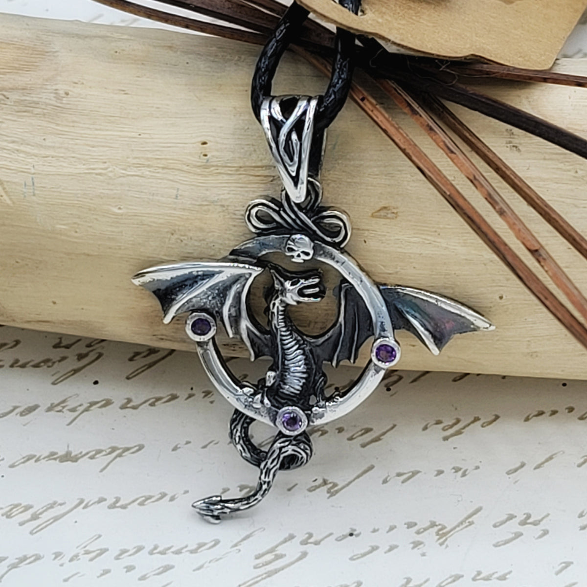 Silver Seated 3 Stone Dragon