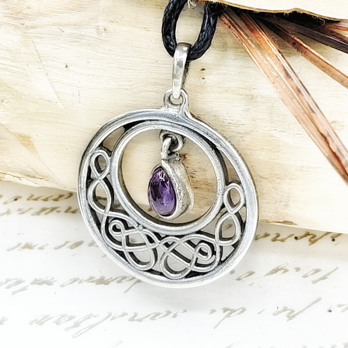 Silver Alexandrite Celtic Moon