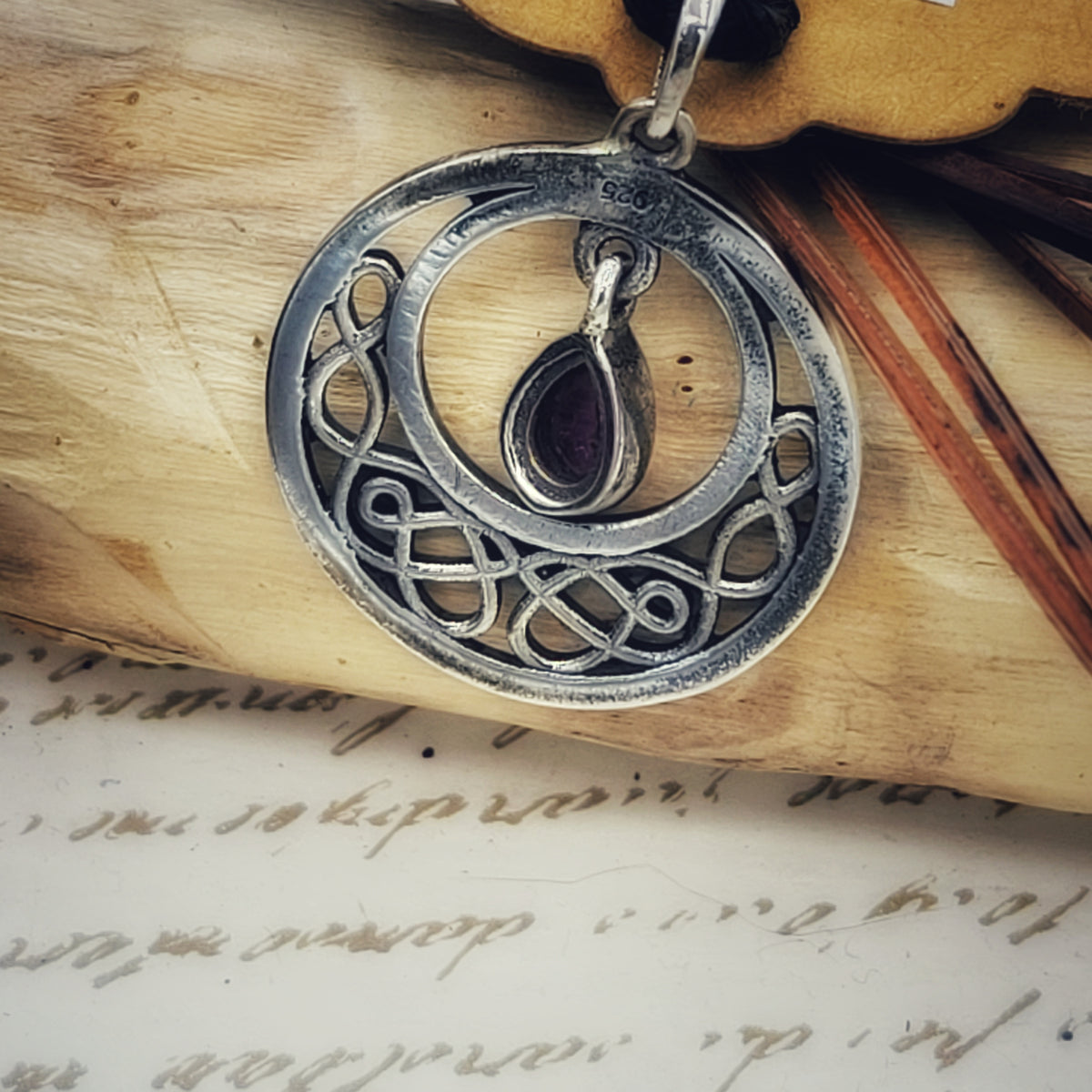 Silver Alexandrite Celtic Moon