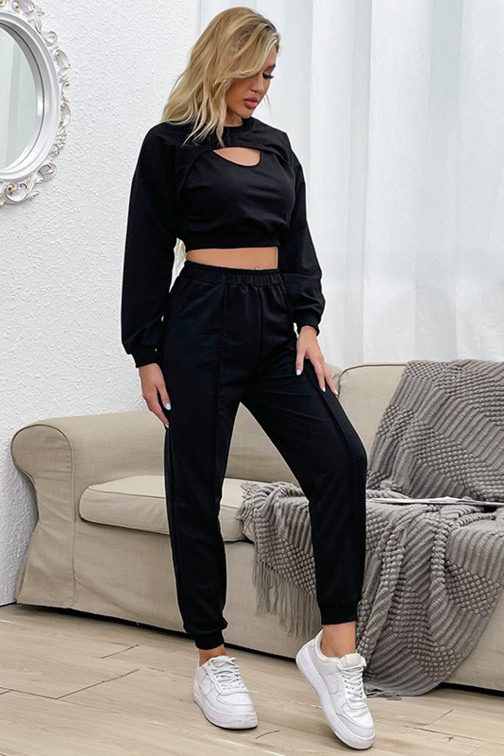 Cut Out Crop Top and Joggers Set – The Gypsy Den