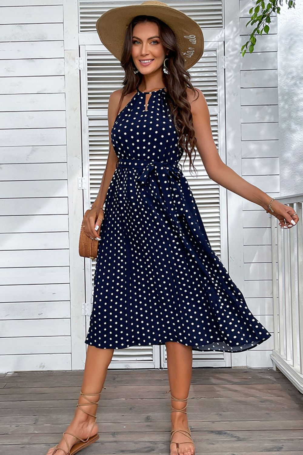 Polka dot tie outlet dress