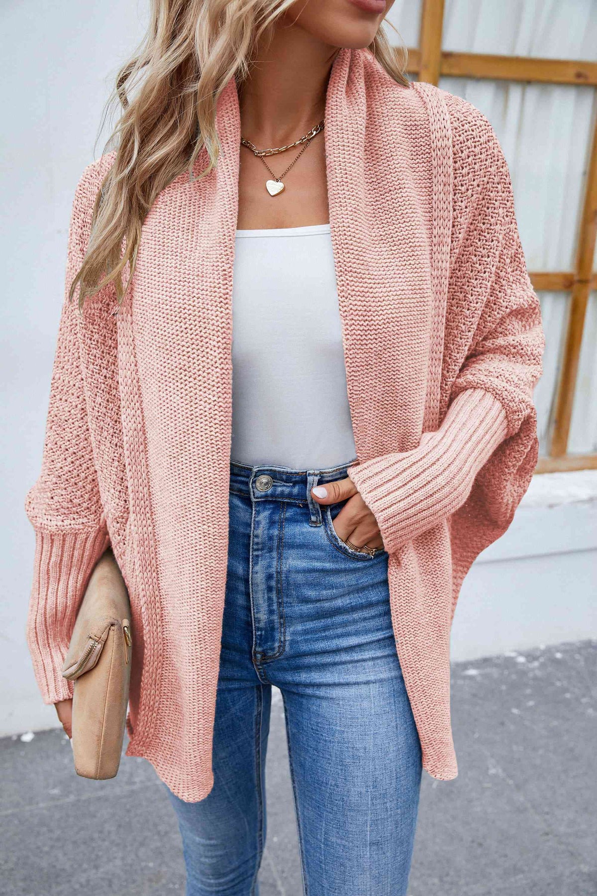 Open Front Long Sleeve Cardigan