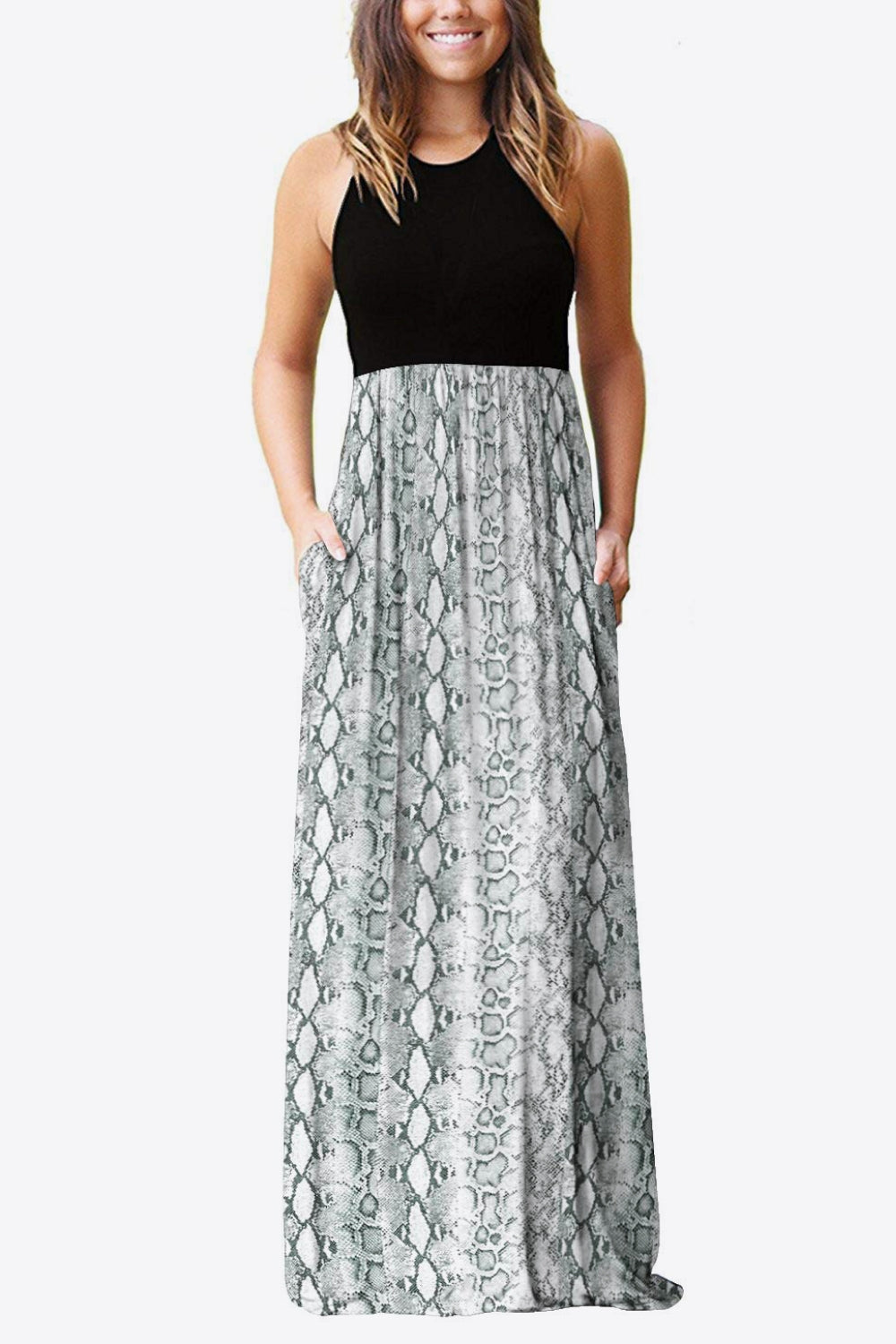 Empire Waist Sleeveless Dress with Pockets The Gypsy Den Empire Waist Sleeveless Dress with Pockets The Gypsy Den