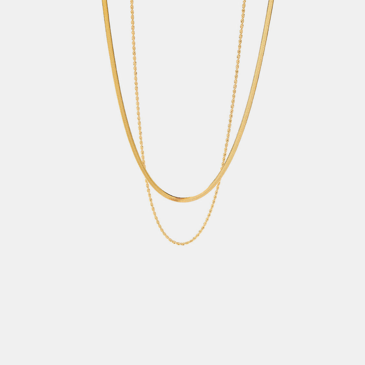 18K Gold-Plated Double-Layered Necklace