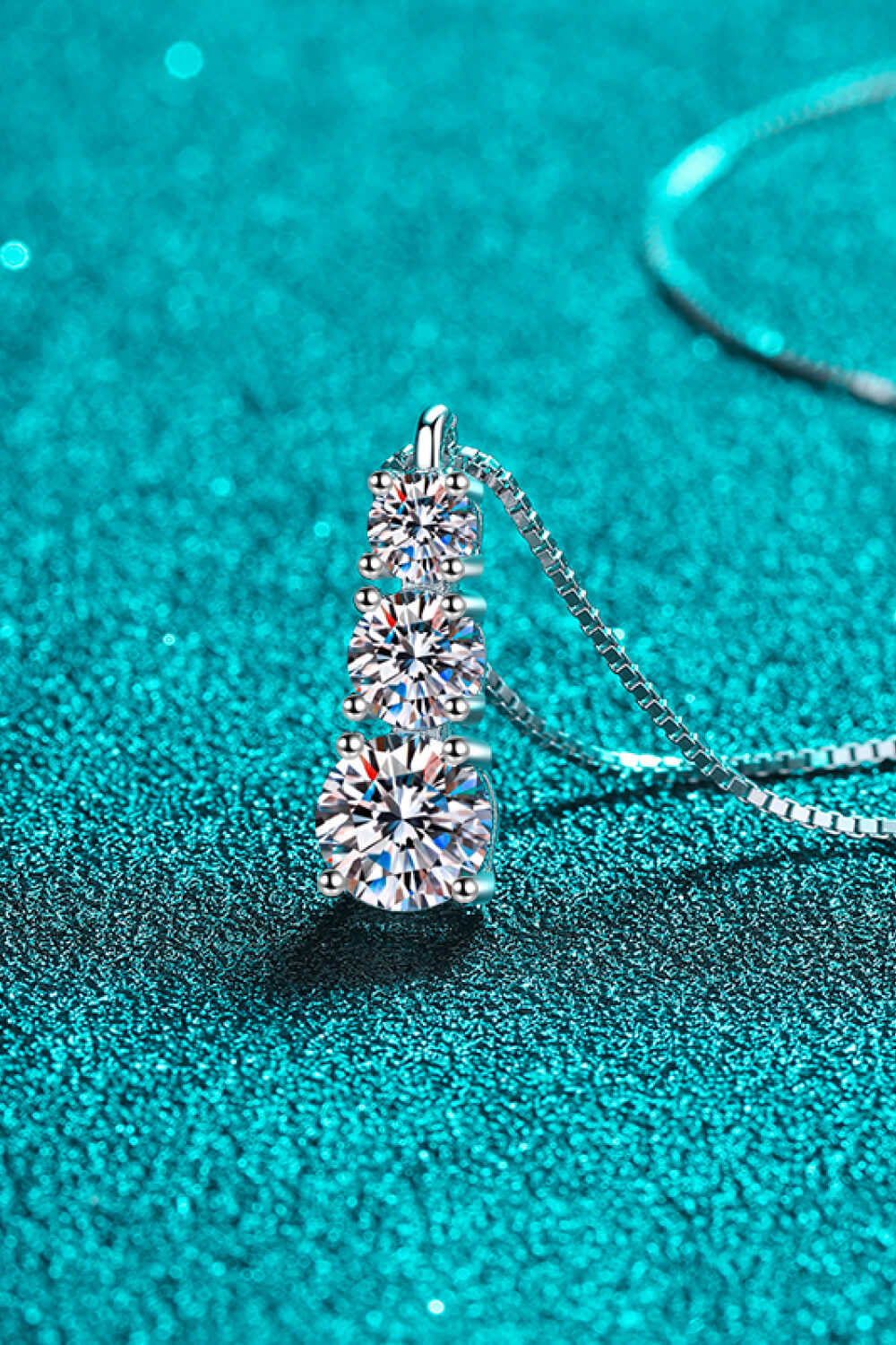 1.8 Carat Moissanite Triple-Pendant Necklace