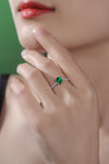1 Carat Lab-Grown Emerald Side Stone Ring