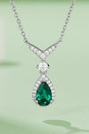 Lab-Grown Emerald Teardrop Necklace