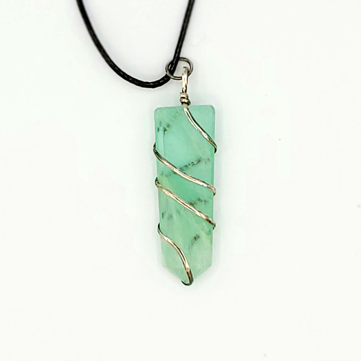 Silver Wire wrapped Green Flourite