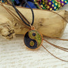 Copper Yin/Yang Green & Black Choker