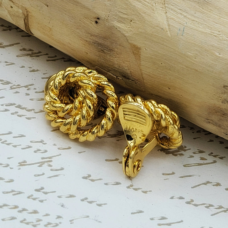 Estate - MONET Gold Clip On Earrings
