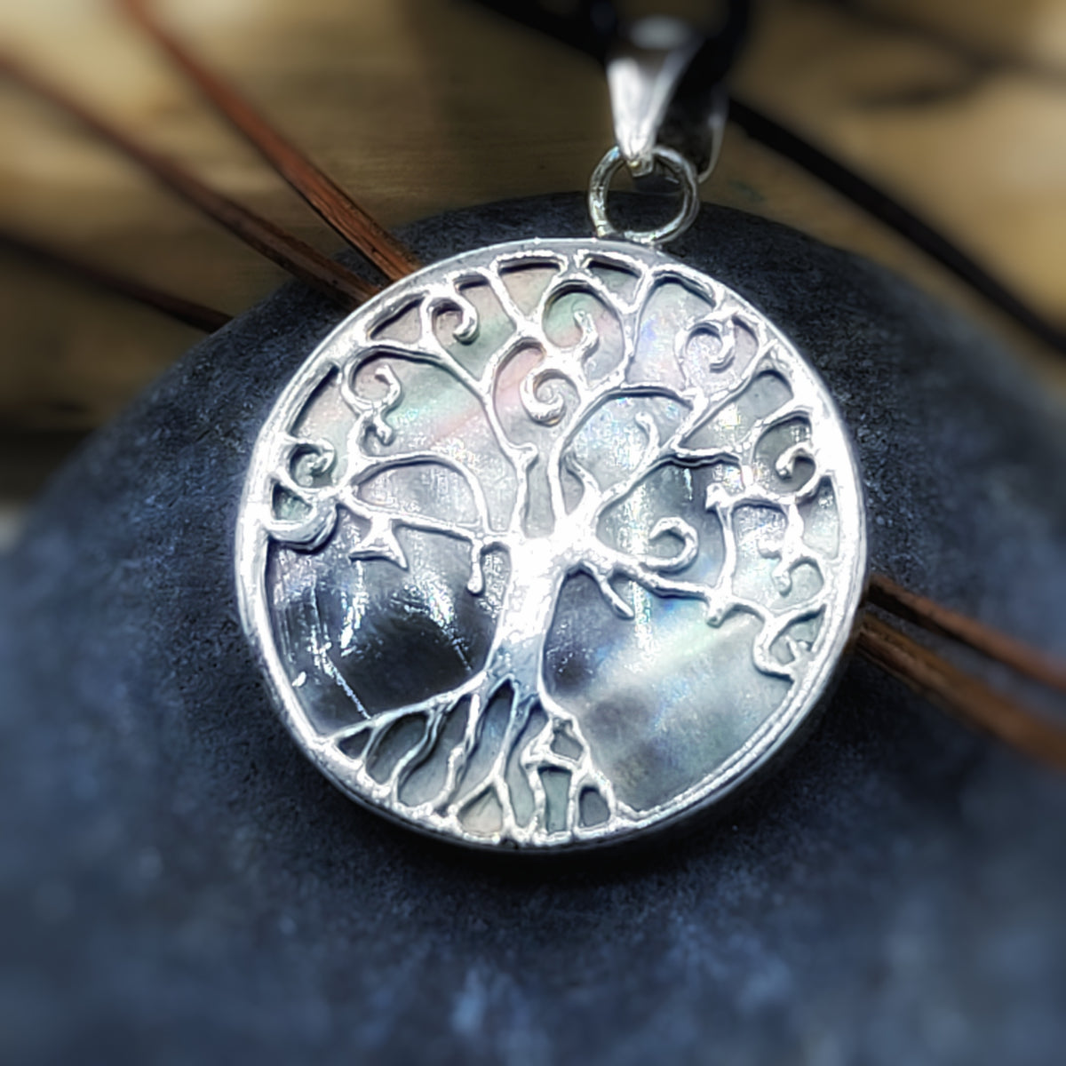 Silver Tree of Life Mother of Pearl