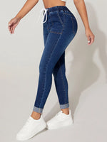 Drawstring Cropped Jeans