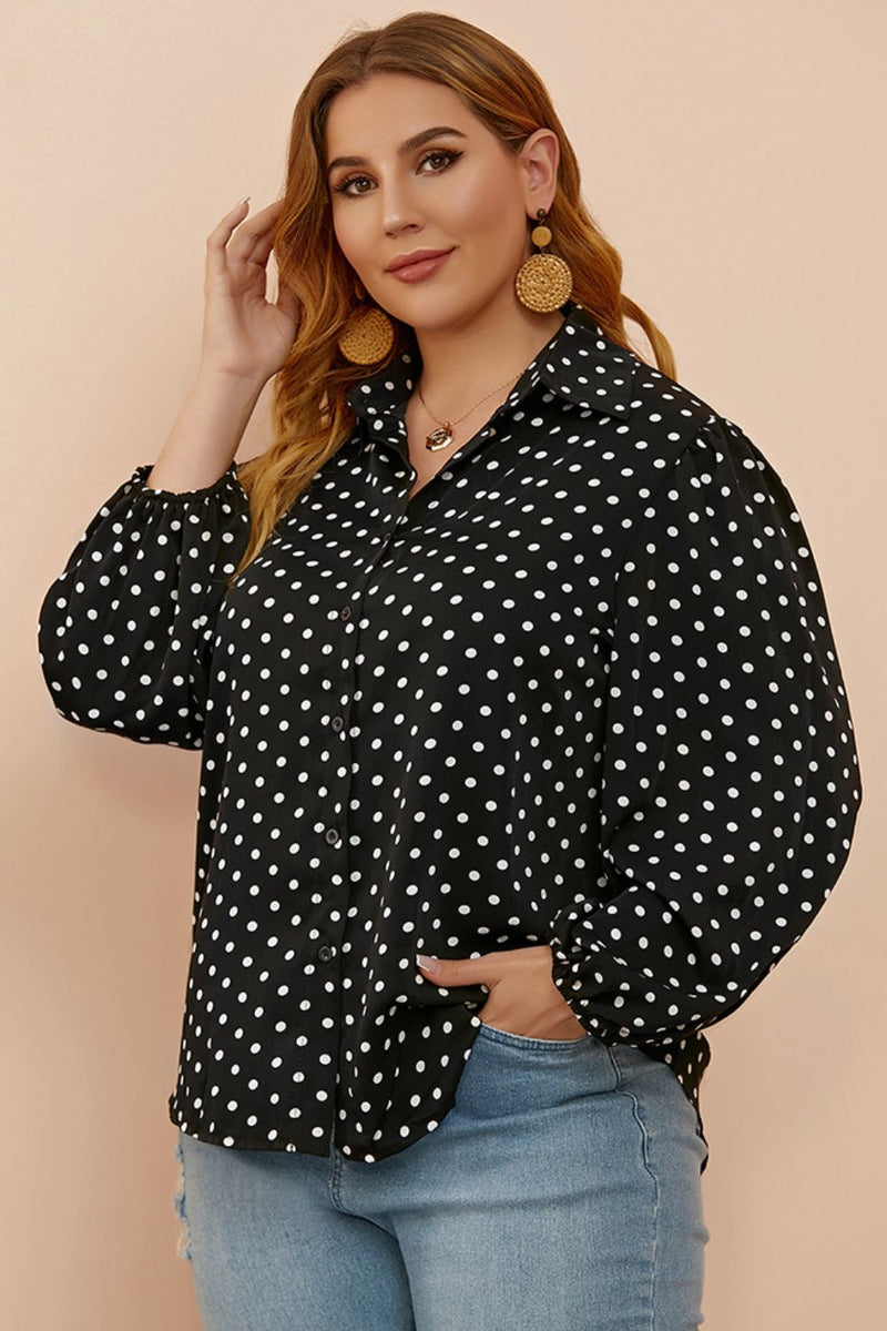 Plus Size Polka Dots Women's Plus Size Tops