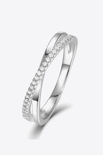 925 Sterling Silver Crisscross Moissanite Ring