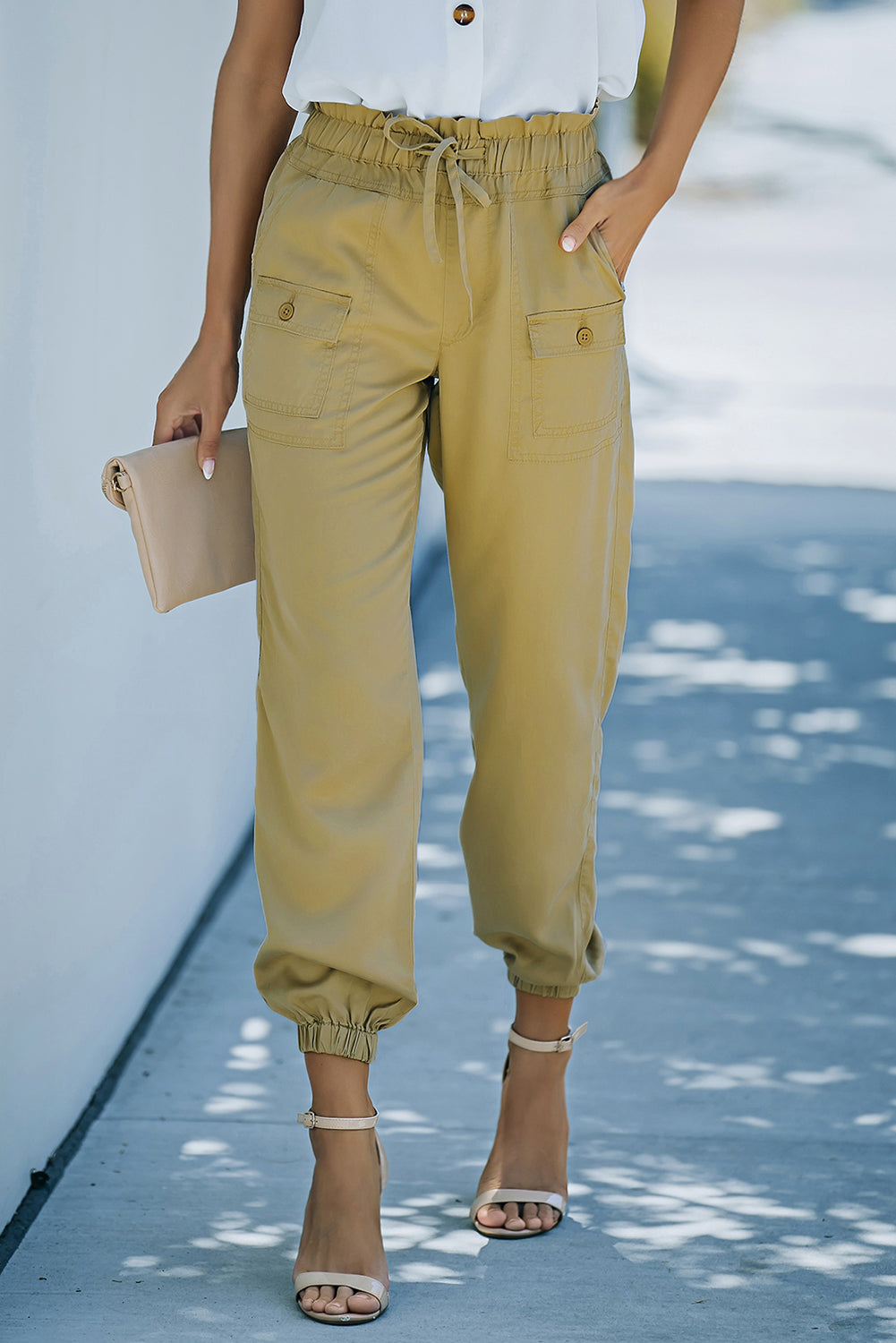 Paperbag Waist Joggers with Pockets