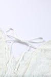 Puff Sleeve Tie-Back Lace Surplice Dress