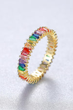 Multicolored Cubic Zirconia 925 Sterling Silver Ring