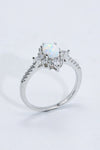 Platinum-Plated Opal and Zircon Ring