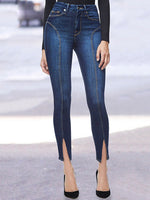 Full Size Buttoned Slit Jeans