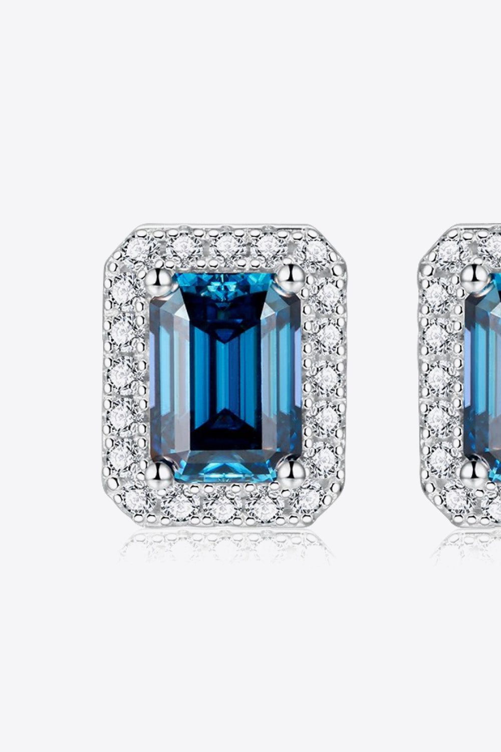 2 Carat Moissanite Stud Earrings in Indigo