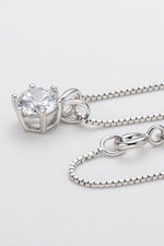 925 Sterling Silver 1 Carat Moissanite Pendant Necklace