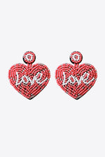LOVE Beaded Heart Earrings