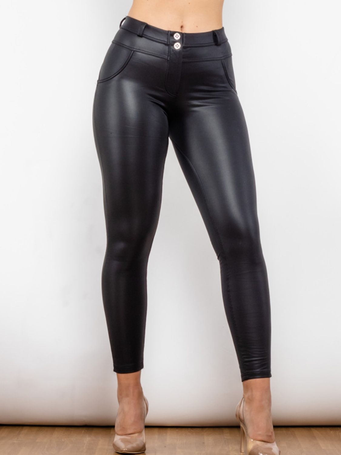 Matte PU Leather Buttoned Long Pants – The Gypsy Den
