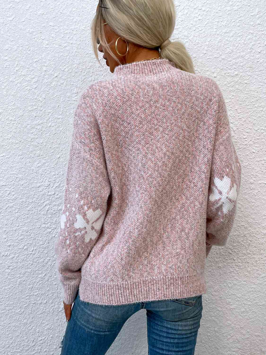 Four Leaf Clover Mock Neck Sweater