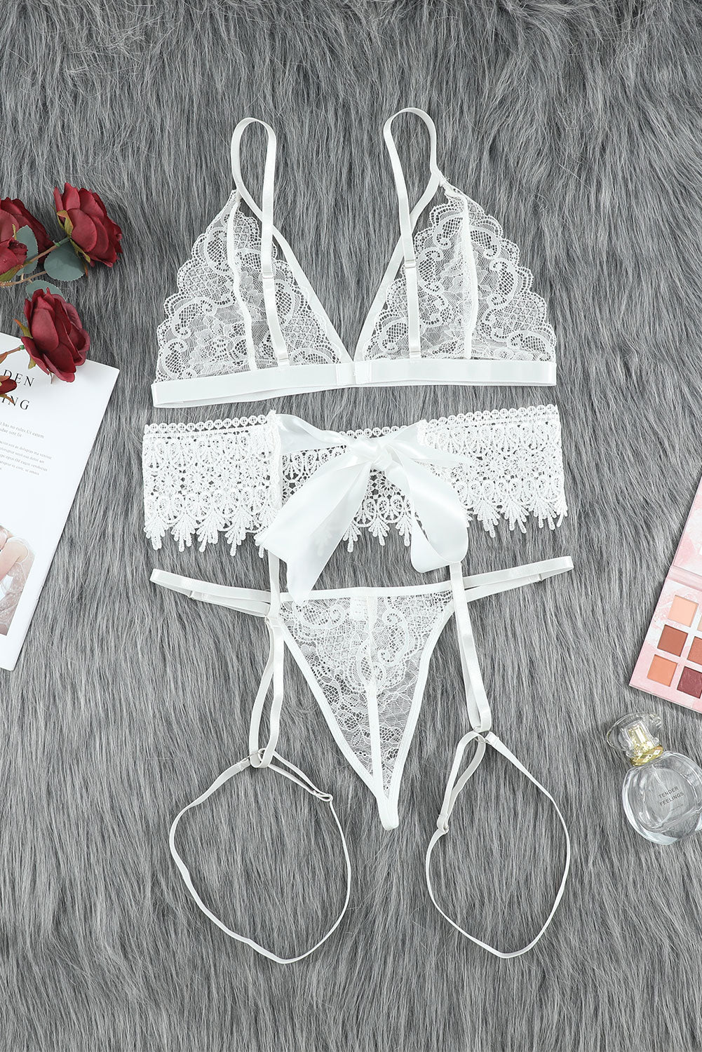 Lace Lingerie Three-Piece Set – The Gypsy Den