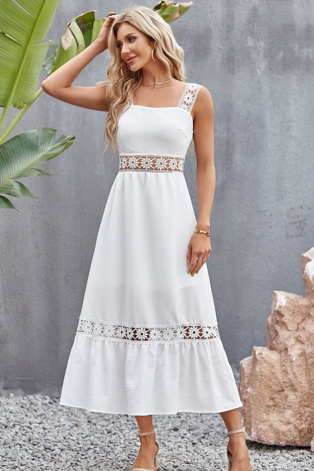 ワンピース [Coyseio] Square Neck Lace Dress Coyseio] Square Neck Lace Dress (COYSEIO/ワンピース
