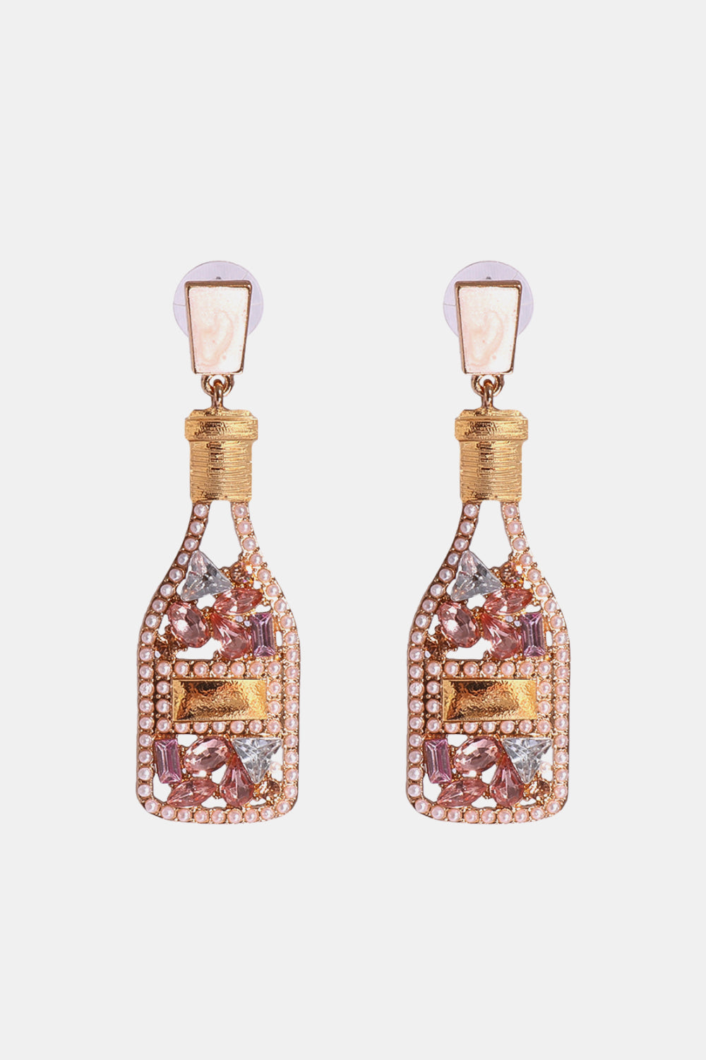 Wine Shape Zinc Alloy Acrylic Dangle Earrings