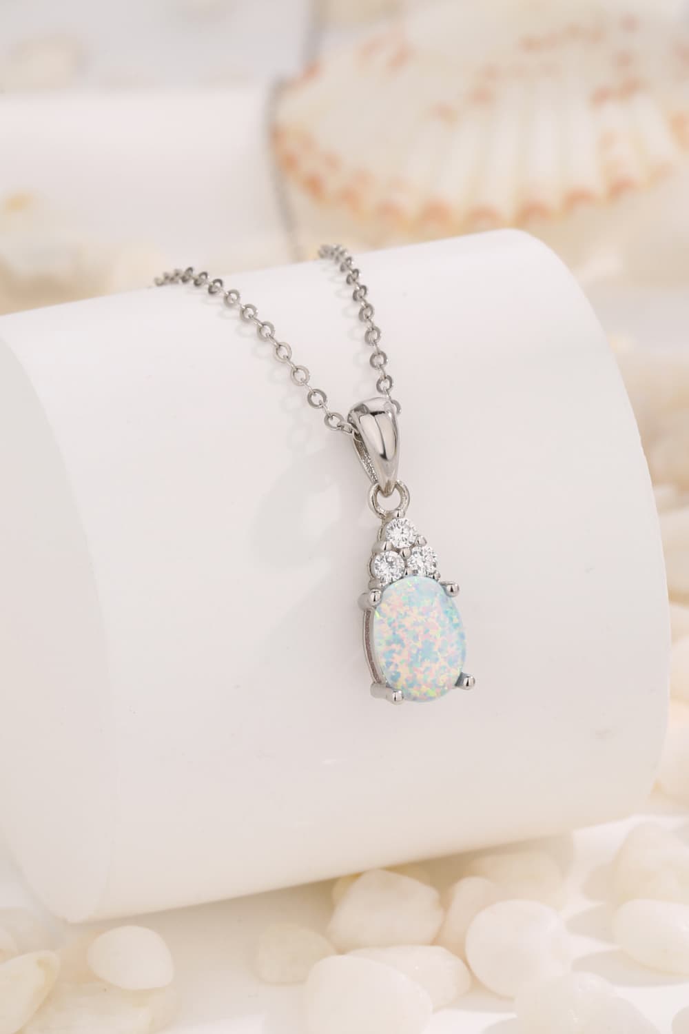 Lab-Created Pink Opal Necklace Sterling Silver | Kay