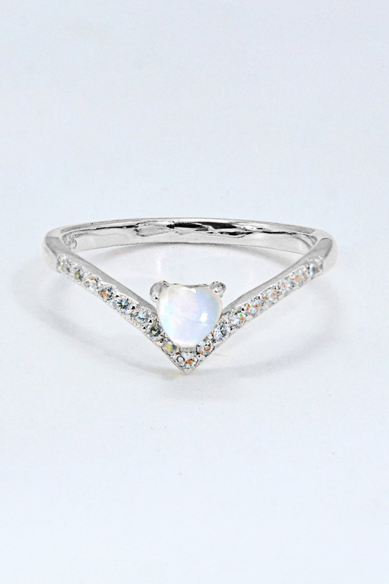 Moonstone Heart-Shaped Ring
